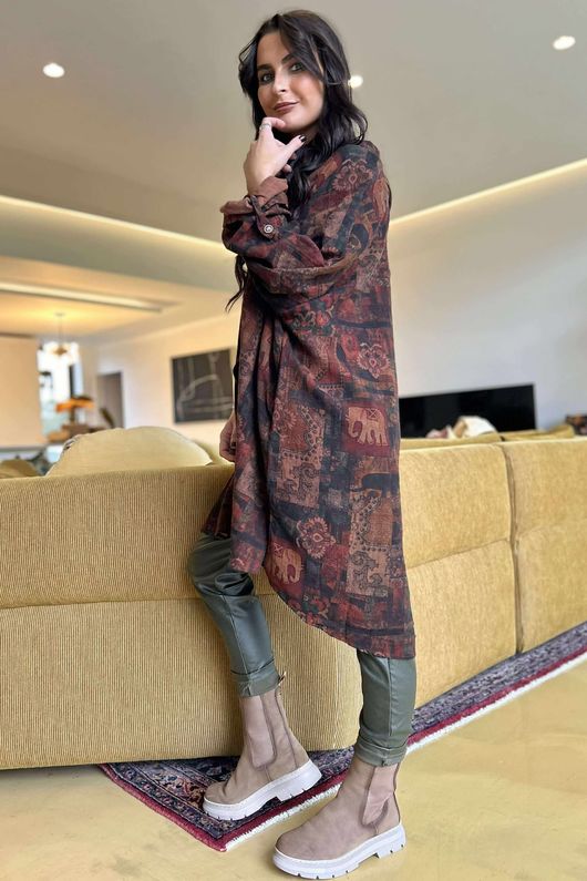 Shangri-La Longline Pocketed Shirt Jacket 3 /30 =